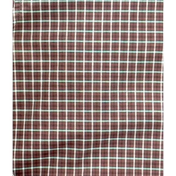 HUGO BOSS Plaid Button Up Shirt Windowpane Pattern Slim Fit Burgundy Red Large - Picture 5 of 9